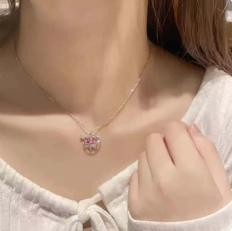 ハート型ロックモチーフネックレス💘