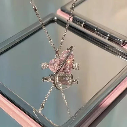 ハート型ロックモチーフネックレス💘